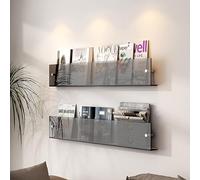 Étagères Flottantes en Acrylique Transparent pour La Maison Et Le Bureau Porte-revues Mural Étagère De Salle De Bain Parfaite Et Porte-brochures pour L’Affichage, Transparent, 50cm/19.6inch