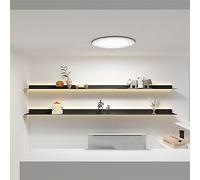 Étagères flottantes en aluminium, bibliothèque créative à LED avec lumière chaude, 120 x 20 cm, rangement mural, idéal pour la décoration de la salle de bain, couleur : noir, décoration d'intérieur