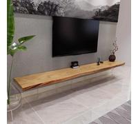 Étagères flottantes en bois massif - Meuble TV mural et meuble de rangement - Console multimédia polyvalente pour salon, chambre à coucher, bureau, table d'appoint et cheminée