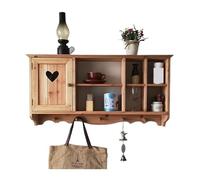 Étagères flottantes en bois massif pour rangement mural avec tasse et dessus de table à thé, armoire murale créative à suspendre pour décoration murale, taille unique