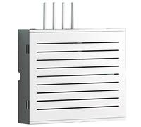 Étagères flottantes en bois sans fil routeur boîte de rangement murale routeur WiFi boîte de rangement TV rangée inférieure boîte d'occlusion boîte de rangement décorative créative (couleur : blanc (a