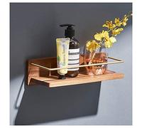 Étagères flottantes étagère murale de salle de bain, porte-serviettes en bois massif, support de rangement cosmétique non perforé, avec garde-corps (couleur : style 1-43 cm) (style 1 28 cm)