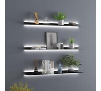Étagères flottantes Étagères émettrices de lumière, étagère Murale créative à Suspendre, étagères murales flottantes, lumière LED éclairée intégrée, Facile à Installer,150CM