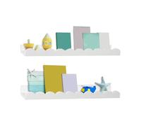 Étagères Flottantes - Étagères Murales Pour Livres | 2 Étagèress Murales Festonnées Décoratives | 2 Pièces Décoration De Rangement Mural Ondulée | Étagère Flottante En Bois | Pour Chambre D'enfant, Sa