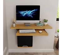 Étagères flottantes Folding Mural Abattant Table Replier Bureau en Bois Bureau d' Ordinateur for Les Petits espaces avec tiroirs et étagères de Cuisine Table à Manger, Naturel(1200mm/47in)