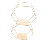 Étagères flottantes for mur hexagone étagère flottante en fer forgé doré 15,92x9,04x3,73 pouces