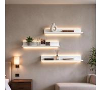Étagères flottantes LED Aluminium Exposition éclairage RGB Mural | Support mural robuste, décoration créative pour bureau, bar & commerce, idéal pour la maison(B3.5k,150cm/59in)