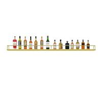 Étagères flottantes murales en métal, Casier à vin mural en métal avec éclairage LED Noir Or 100-200 cm(Gold(without Hook),120cm/47.3in)