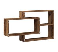 Étagères Flottantes Murales Géométriques, étagère de Rangement Ouverte Asymétrique Moderne, Murale en Bois D'ingénierie pour Salon, Chambre à Coucher et Bureau à Domicile (Vieux Bois)