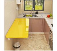 Étagères flottantes Pliant Mural Workbench abattants Table Pliante étagère Murale for Les espaces de Bureau Bureau Accueil Cuisine en Bois Massif Table à Manger Bureau d'ordinateur(Giallo,120 * 40cm)