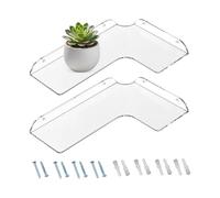 Étagères Flottantes Pour Mur,2 Pièces Rangement d'Angle en Acrylique - Étagères de Salle de Bain en Acrylique Murale,pour Salle de Bain Chambre Décor Maison Bureau Ferme Livre Cadre Photo Toiletterie