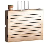 Étagères flottantes pour routeur sans fil Boîte de rangement murale Routeur suspendu Étagère décorative TV Rangée inférieure Boîte d'occlusion pour la maison et le bureau (couleur : bois, taille