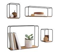Étagères flottantes - Présentoir Mural en métal | 4 Supports de Rangement flottants | Étagères décoratives multifonctionnelles pour Objets de Collection, Photos, Livres,