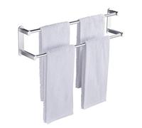 Étagères flottantes Salle de Salle de Bain Double Serviette en Serviette, étagère de Balcon de Douche de Cuisine Murale, matériau en Aluminium d'espace, Installation sans Punch (Couleur: Noir,