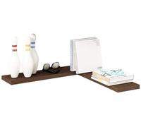 Étagères flottantes Tablettes flottantes en Forme de L Angle Mur Bibliothèque for Stockage des ménages Ledge étagère Table Pliante, 2 Couleurs, 3 Tailles(Marron,45x15cm+60x15cm)