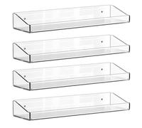 Étagères flottantes transparentes - Étagère de rangement murale - Construction en acrylique robuste et durable - Design d'installation facile - Pour chambre cuisine maquillage livres parfum figurines