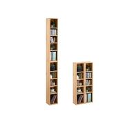 IDIMEX Etagères modulables Musique pour CD et DVD, Lot de 2 Meubles de Rangement en Colonne avec 10 Compartiments, en mélaminé décor chêne Artisan