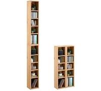 IDIMEX Etagères modulables Musique pour CD et DVD, Lot de 2 Meubles de Rangement en Colonne avec 10 Compartiments, en mélaminé décor chêne Artisan