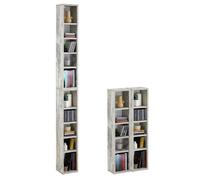 IDIMEX Etagères modulables Musique pour CD et DVD, Lot de 2 Meubles de Rangement en Colonne avec 10 Compartiments, en mélaminé décor Shabby Chic Vintage