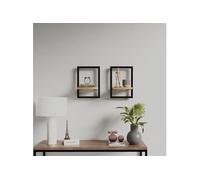 Etagères murales 2 pcs 25x25x35 cm Bois d acacia et acier