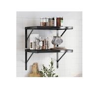vidaXL Étagères murales flottantes 2 pcs 50x40x3 cm Noir Acier inoxydable
