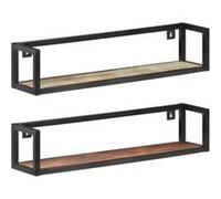 vidaXL Étagères murales suspendues 2x 80 cm Bois de récupération massif pour salon