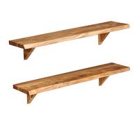vidaXL Étagères murales 2 pcs 90x20x18 cm Bois d'acacia massif 247928