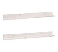 Vidaxl Étagères Murales 2 Pcs Blanc 110x11x9 Cm Bois De Pin Massif Blanc