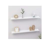Etagères murales 2 pcs Blanc brillant 80x9x3 cm