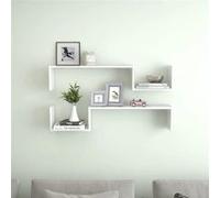 Étagères murales 2 pcs blanc brillant bois d ingénierie Blanc brillant G