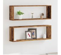 Étagères murales - 2 pcs - Bois ancien - 80x15x26 cm - Capacité 60 kg