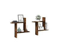 Etagères murales 2 pcs chêne fumé 50x12x50 cm Bois d'ingénierie 853258