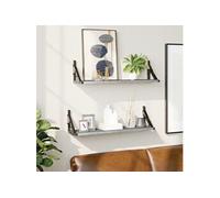 Etagères Murales 2 pcs, Meubles de Rangement Suspendus, Etagères de Présentation Flottantes Salon Salle de Séjour Intérieur, Sonoma Gris