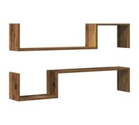 vidaXL Étagères murales 2 pcs 100x15x20 cm – vieux bois, bois d'ingénierie Marron