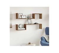 Etagères murales 2 pcs vieux bois 100x15x20cm bois d'ingénierie, étagère flottante, étagère de buanderie, étagère 856612