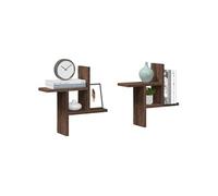 vidaXL Étagères murales 2pcs chêne marron 38x12x38cm bois d'ingénierie 853251 Marron G