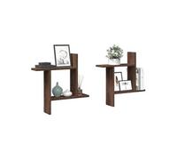 Vidaxl Étagères Murales 2pcs Chêne Marron 50x12x50cm Bois D'ingénierie Marron