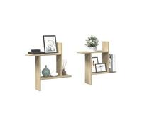 Etagères murales 2pcs chêne sonoma 50x12x50cm bois d'ingénierie 853256