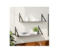 Etagères Murales 2pcs, Etagères Suspendues avec Rangement, Etagères de Présentation Flottantes, Meubles de Salon, Moderne, Sonoma Gris Bois