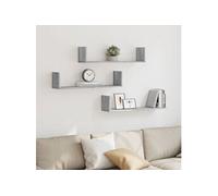 vidaXL Étagères murales Sonoma 3 pièces 80×18×18 cm Bois ingénierie Gris