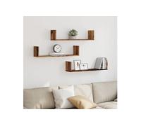 vidaXL Étagères murales 3 pcs Vieux Bois 80x18x18 cm Bois d'ingénierie