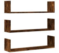 Étagères Murales 3 Pièces, étagères de Rangement Murales Décoratives, étagèree Flottante en Bois D'ingénierie pour Salon, Chambre à Coucher, Bureau (80x18x18 cm)