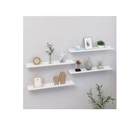 Vidaxl Étagères Murales 4 Pcs Blanc 60x9x3 Cm Blanc