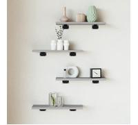 Étagères murales 4 pcs sonoma gris 40x10x1,5 cm bois ingénierie