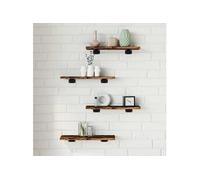 vidaXL Étagères murales 838195 – 4 tablettes suspendues avec rangement, étagères à livres flottantes