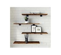 vidaXL Étagères Murales 4 pcs, Tablettes Suspendues avec Rangement, Étagères à Livres Flottantes, Décorations de Salon, 838231 Marron G