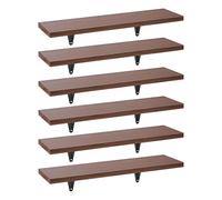 Maclean Étagères murales MC-331 – 6 pièces MDF noyer 8 kg max 430×114 mm
