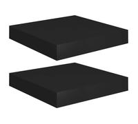 Étagères murales - ASHATA - 2 pcs - Noir - MDF nid d'abeille - Système de montage invisible