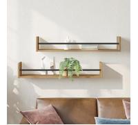 Étagères murales - Chêne - 80x16x14 cm - Bois massif - Style contemporain