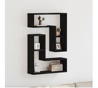 vidaXL Étagères murales 2 pcs Chêne noir 50 x 15 x 85 cm Bois composite